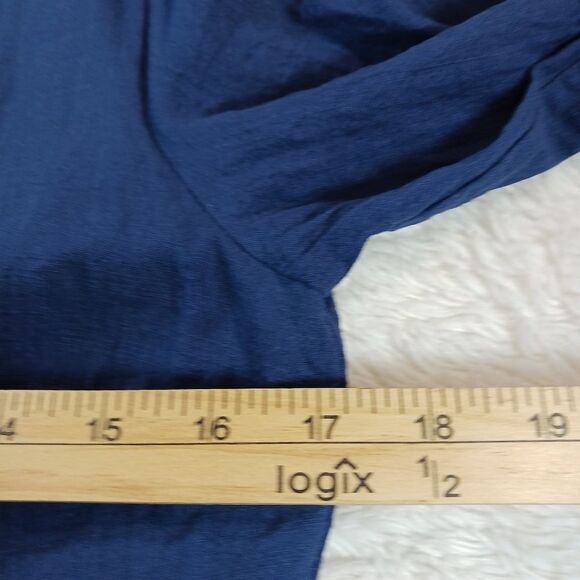 Fancyinn V- neck Babydoll Mini/ Midi Ruffle Dress Long Sleeve Blue Small........ - Picture 6 of 10